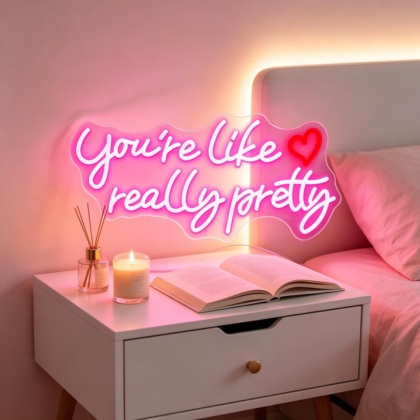 Your Like Really Pretty Neon Signs for Wall Decor, 21 * 9.25 Inches Neon Lights Light Up Sign for Bedroom, Home Decor, Birthday, Wedding,Bacelorette Party, Gift