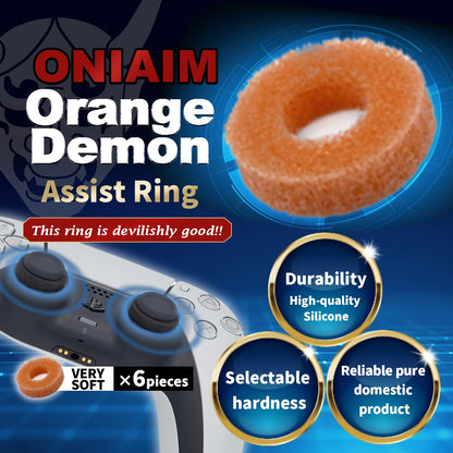 OniAim Precision Rings Orange Demon AIM Assist Motion Control Accessories for PS5, PS4, Xbox Series, PC Gamepads, Switch Pro Controller & Scuf Controller Made in Japan (6 Rings) (Very Soft)