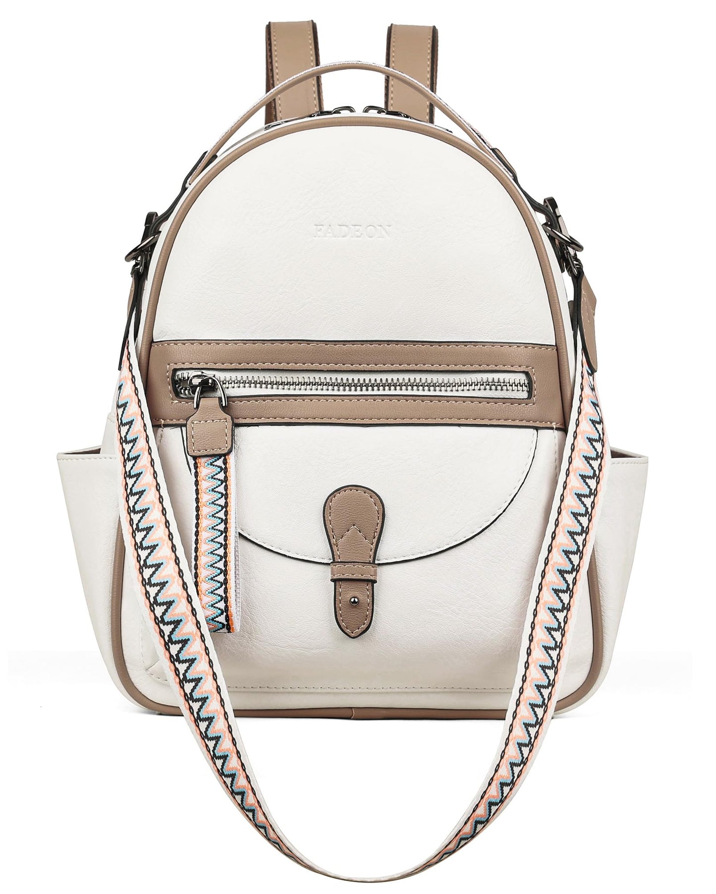 FADEON Mini Backpack Purse for Women, Designer Leather Cute Roomly Small Backpacks, Ladies Shoulder Backpack Fashion Handbag