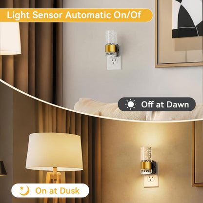 Night Light Plug in, 2 Packs LED Night Light with Auto Dusk to Dawn Sensor, 3000K Soft White, 0-100 LM Dimmable Kids Night Lights for Bedroom, Bathroom, Kitchen, Hallway, Stair, with AU Plug