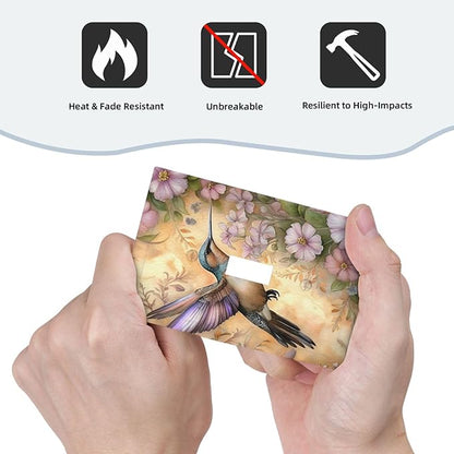 Decorative Art Light Switch Covers Blossom & Hummingbird Single Toggle Wall Plate Decorative Switchcover Electrical Switchplate for Home Decor