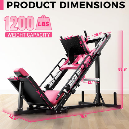 RitFit Leg Press Hack Squat Machine, Professional Adjustable Leg Press Machine for Home Gym with Linear Bearing, Full Lower Body Workout with Weight Storage