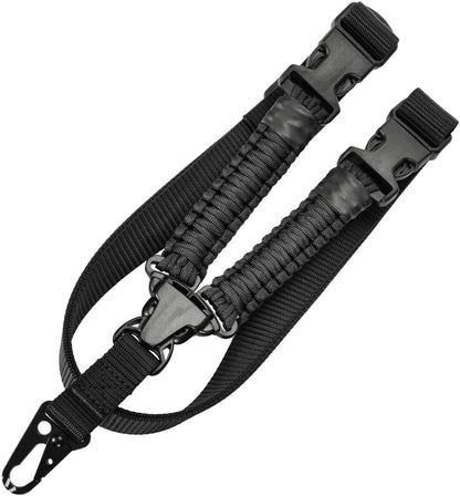 Two Point and Traditional Sling Adjustable Length for Outdoor with Shoulder Pads (Black)