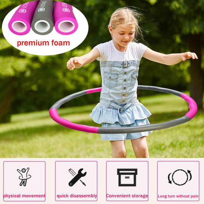 LETAO Fitness Hoop for Kids Ages 3-8 | Rose-Gray Fitness Hoop for Kids, can be dismantled, Including Electronic Instructions