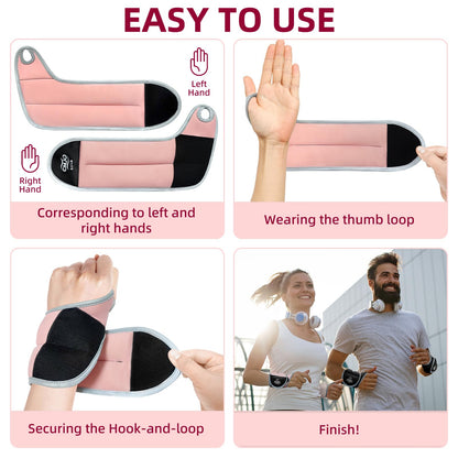 Weighted Gloves - Wrist Weights 0.5 Lb Each with Thumb Loops for Women, Arm/Hand Weights for Running Walking Pilates Yoga