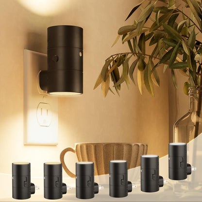 NIORSUN Night Lights Plug into Wall, Dimmable with 3 Color Modes & Auto On/Off Sensor, Ultra-Slim Nightlight for Hallway, Bathroom, Bedroom, Nursery, Kitchen (4 Pack, Black)