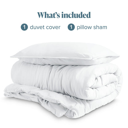 Bare Home Microfiber Duvet Cover Set - Ultra Soft Washed Microfiber - Twin/Twin Extra Long - Linen-Like Look - Easy Care - Breathable Fabric - Our Softest Duvet Cover Set (Twin/Twin XL, White)