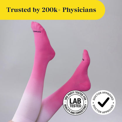 Comrad 3-Pack Knee-High Compression Socks for Multipurpose Wear (Solid Black, Extra Large) - Premium Nylon Support Socks are Thin & Breathable for Pregnancy, Nurses, & Athletes - Men & Women