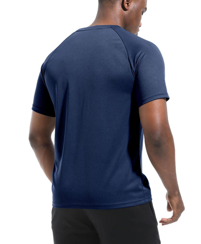 5 Pack Workout Shirts for Men - Activewear Tops Gym Shirts Dry Fit Mesh Moisture Wicking Running Fitness Short Sleeve Crewneck Sports Athletic T-Shirts 5P02-XL