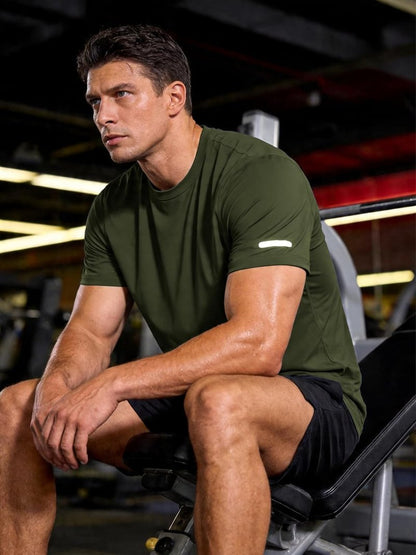 Men's Fitted Workout Shirts - Quick Dry Athletic T-Shirts for Running | Moisture-Wicking Gym Tees