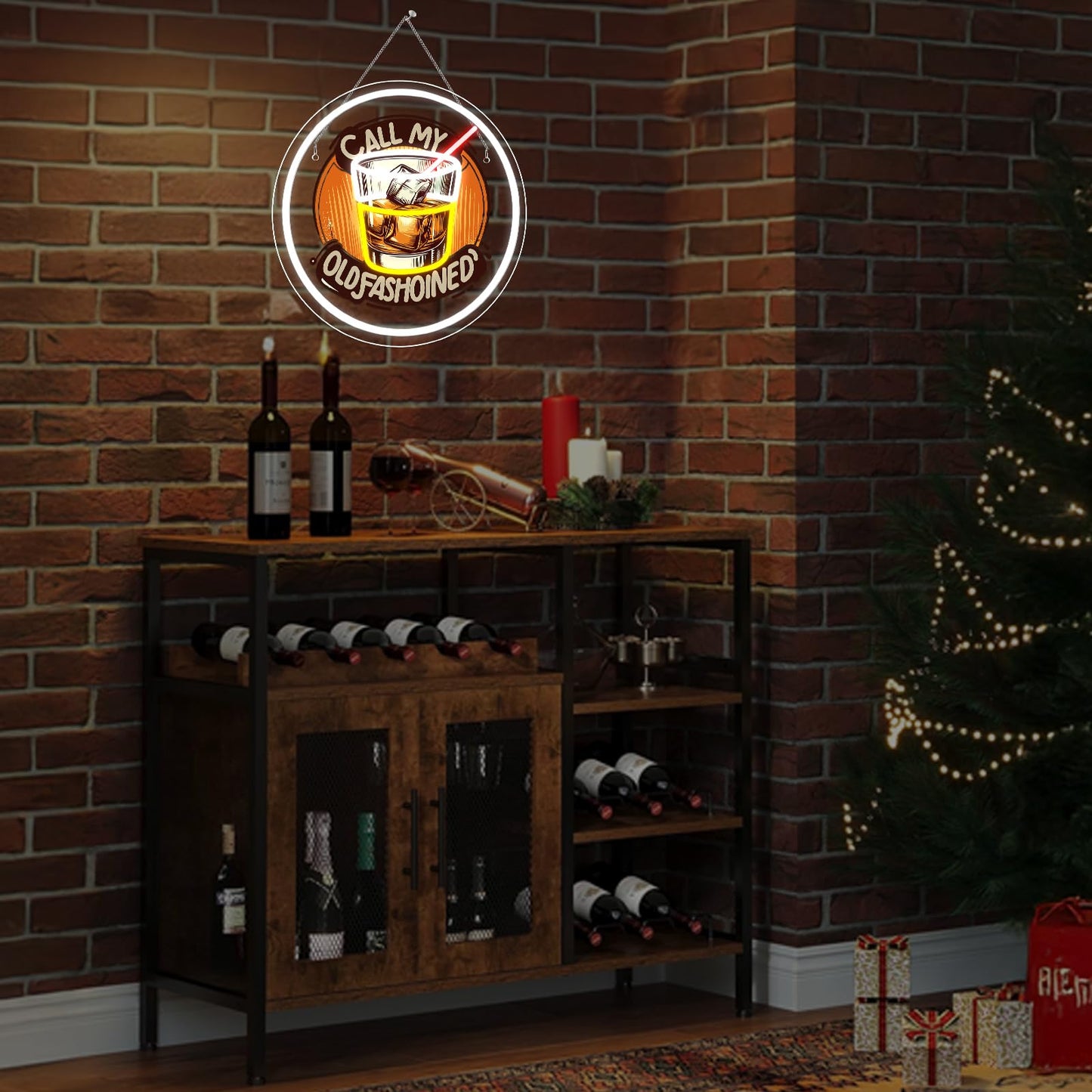FAXFSIGN Call My Old Fasion Neon Sign Wine LED Neon Signs for Wall Decor Night Lights Music Bar Lamp for Home Led Light for Wine Tasting Club Gift for Party Decorations
