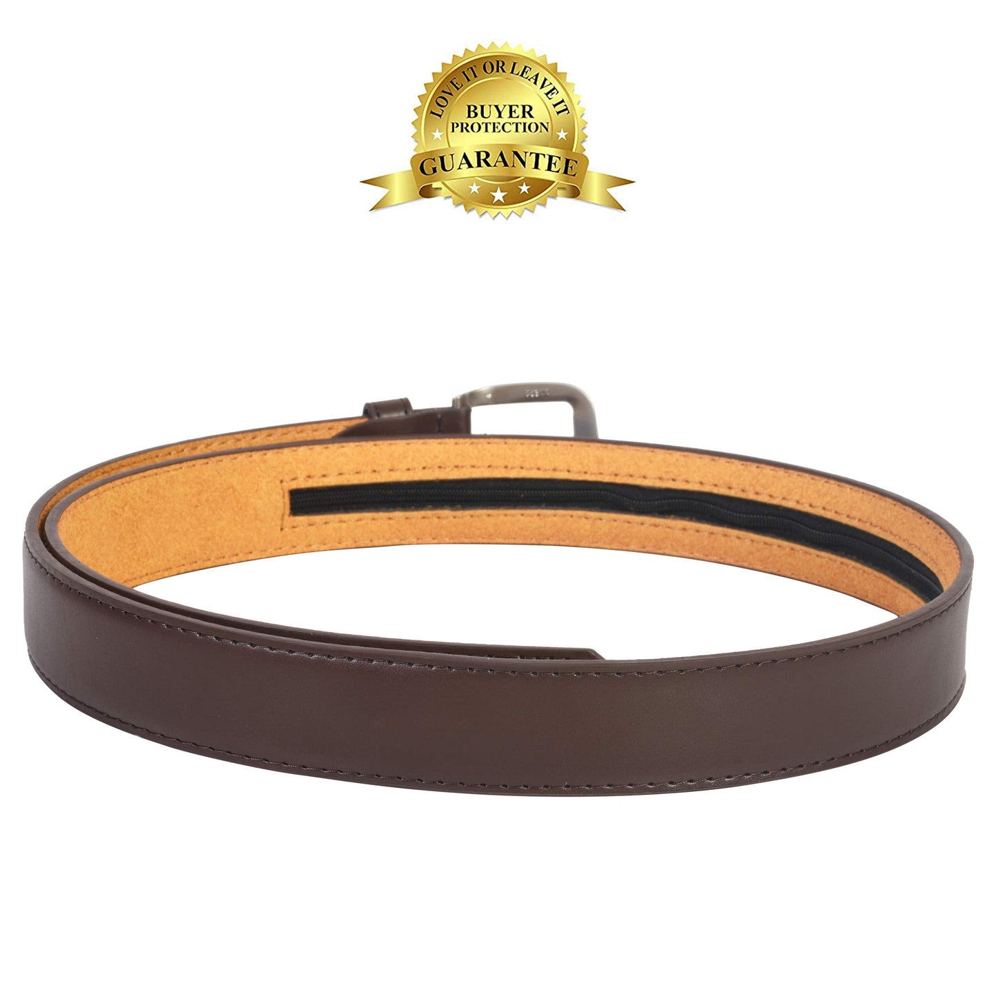 Men's Brown Leather Money Belt Sizes 32 Through 56 (34)
