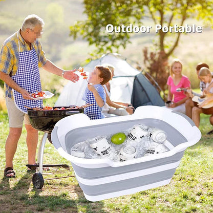Qyuruisi Collapsible Pet Bathtub for Small Dogs and Cats Portable Bath Tub for Dog Organizer Folding Washing Tub Non Slip with Drainage Hole (Grey)