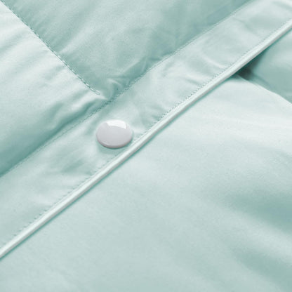 zzlamb Puffy Duck Down Camping Blanket Pale Green, Warm Outdoor Travel Blanket Indoor Down Throw 650 Fill Power, Lightweight & Portable for Couch Backpacking Stadium Airplane Picnic RV Beach, 50x77in