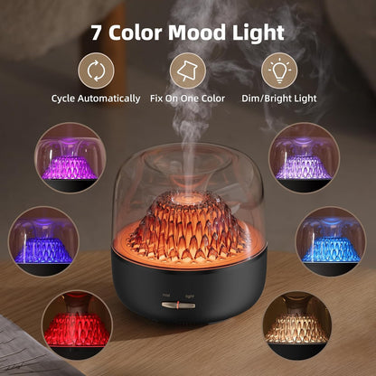 Essential Oil Diffuser for Home, Aroma Diffusers Aromatherapy Scent, Ultrasonic Cool Mist Humidifier with 7 Color Light, Modern Style Fragrance for Yoga, Spa, Bath, Office, Black