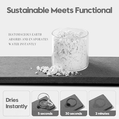 2PCS Bathroom Trays, Water Absorbing Diatomite Stone Quick Drying Mat