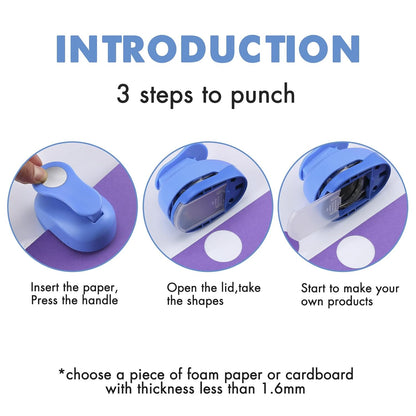 LOONENG 1 Inch Circle Paper Punch - Create Perfect Circles for Handmade Craft Projects - Ideas for Scrapbooking, Card Making, DIY Photo Albums, Gift Tags, Homemade Confetti
