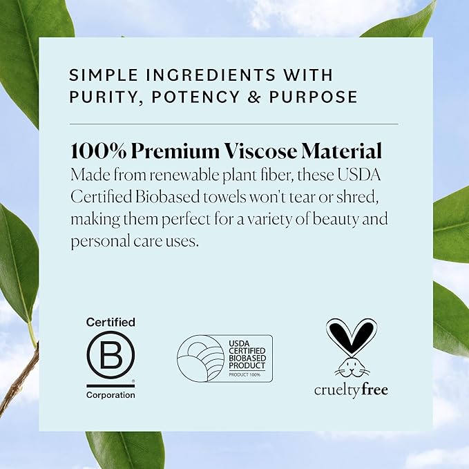 Sky Organics - Gentle Clean Face Towels - 50 XL Single-Use Face Wipes - Ultra