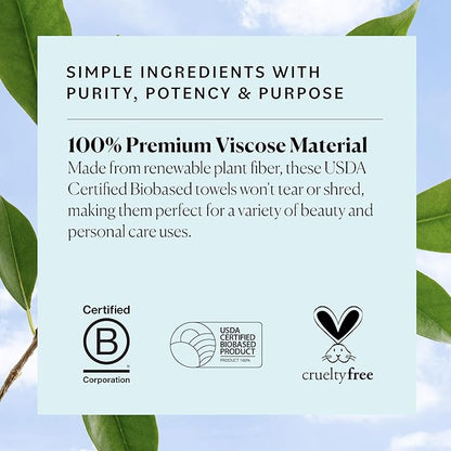 Sky Organics - Gentle Clean Face Towels - 50 XL Single-Use Face Wipes - Ultra