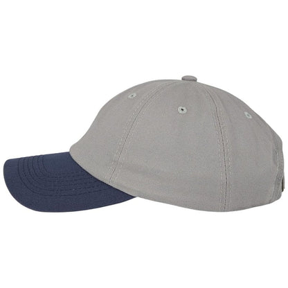 Vintage Classic Dad Hat Two Tone – 100% Cotton, Adjustable Metal Buckle Strap, Low-Profile Fit, Baseball Cap Unisex Grey Navy