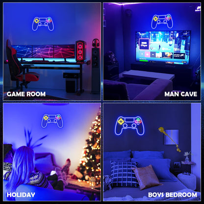 Kavaas Gamer Neon Sign, Game Controller LED Sign for Gaming Room Decor - Game Neon Sign for Teen Boy Room Decor - Best Gamer Gifts for Boys, Kids