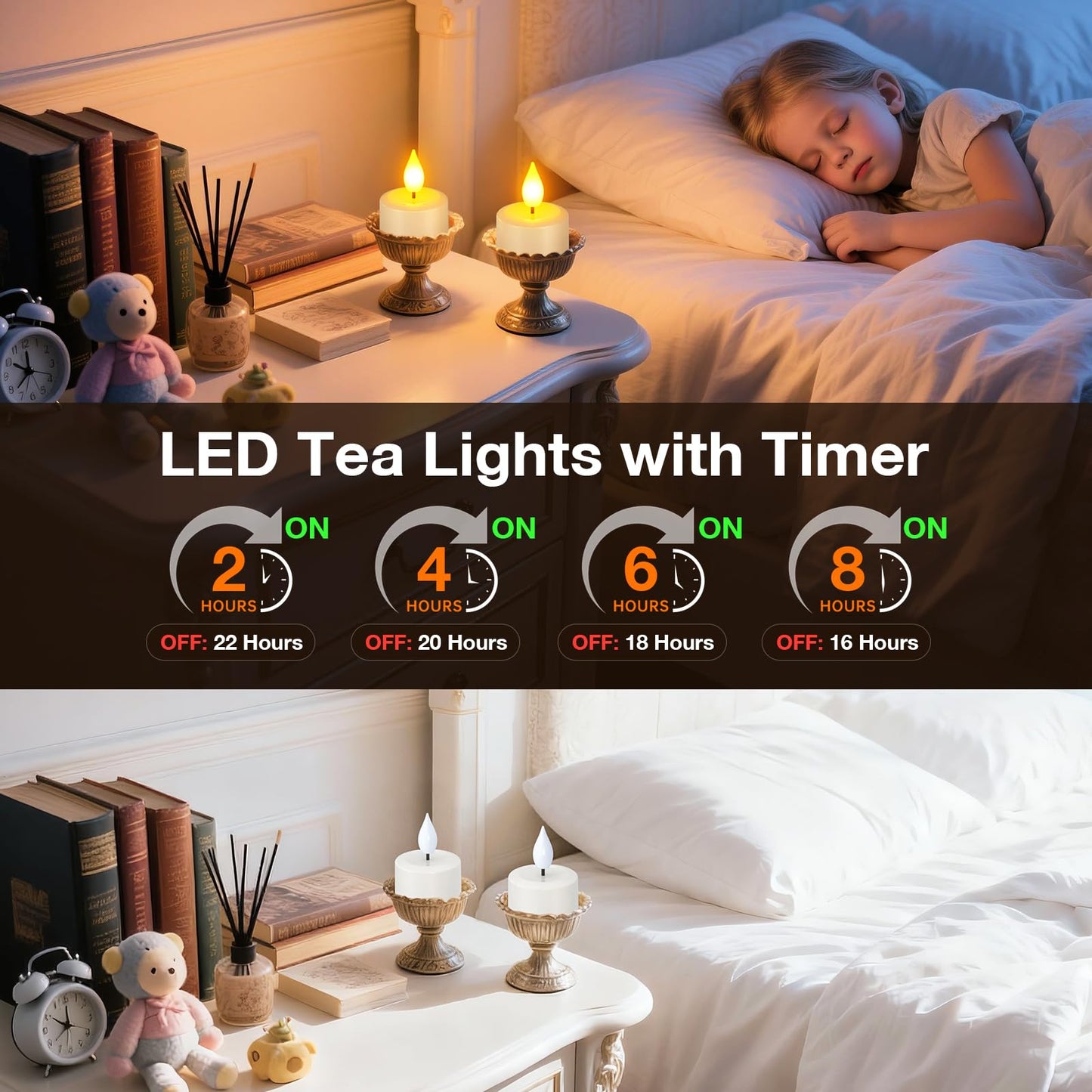 PChero Rechargeable Flameless Candles with Remote Timer, Battery Operated Tea Lights Candles, LED Flickering Tealights Candles for Home Wedding Halloween Fall Christmas Decor, 6 Pack