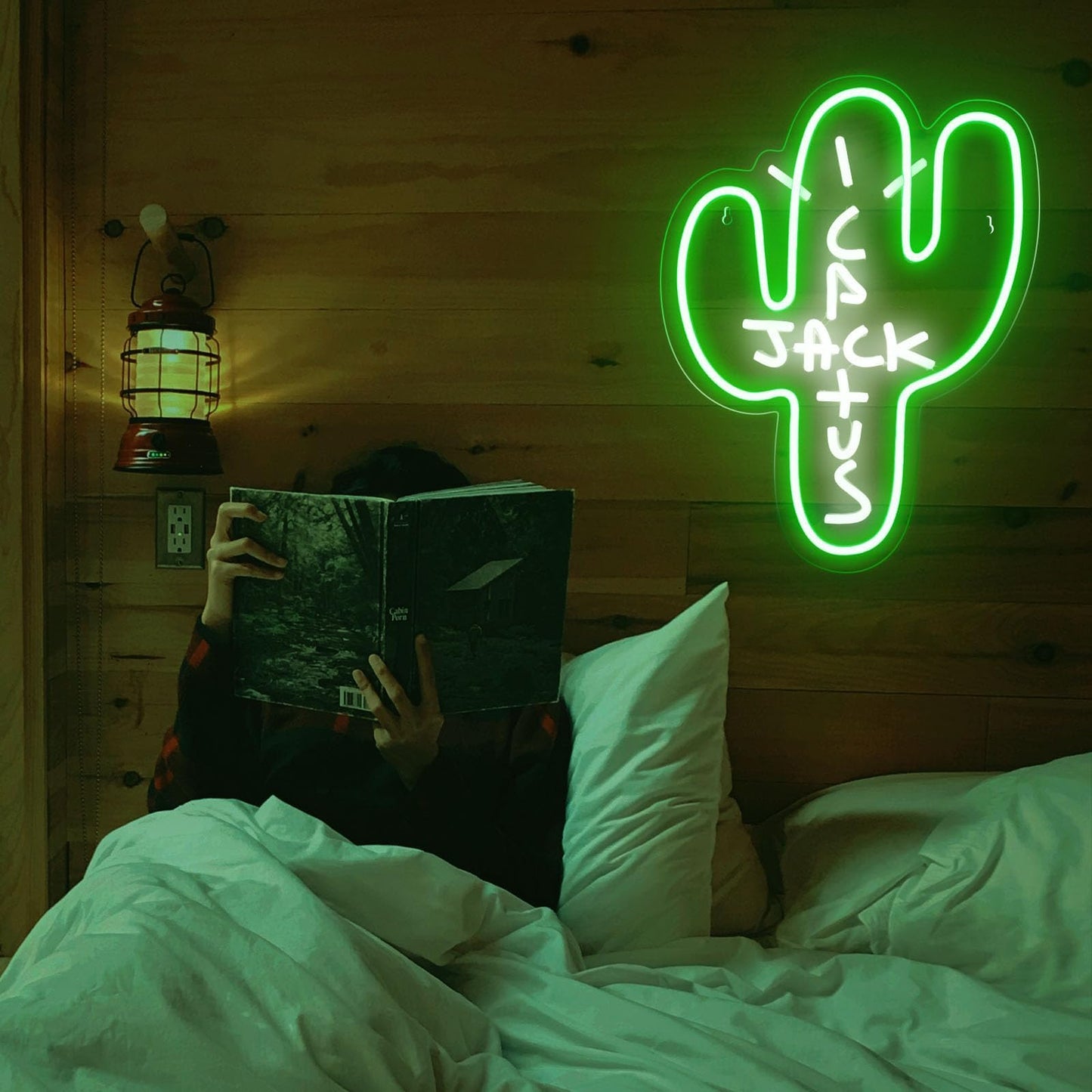 Cactus Jack LED Neon Sign - Decor Dimmable Green Jack Cactus Neon Light Up Wall Art for Bedroom Festival Decoration 15.7" X 11.8" Dimmer Home Lights for Man Cave Club Pub Beer Bar Birthday Christmas Gift