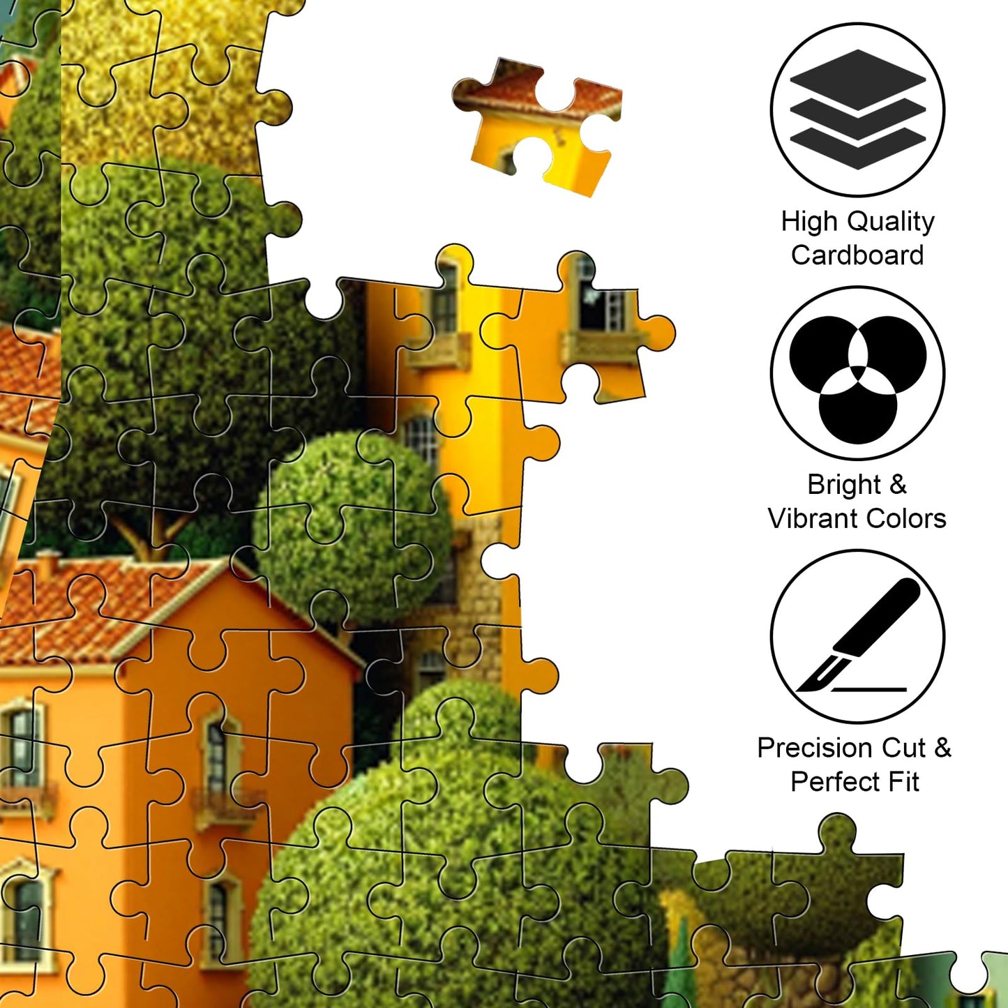 1000 Piece Jigsaw Puzzle for Adults, Whimsical Fantasy Town