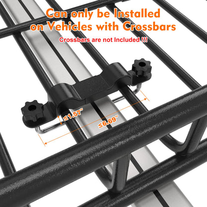 Roof Rack Cargo Carrier, Universal Roof Basket (51"x 36"x 5") + 15 Cubic Feet Waterproof Rooftop Cargo Carrier Bag (46"x 34"x 17") with Bungee Net, Ratchet Straps, Storage Bag, Luggage Lock