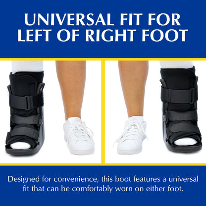Brace Direct CAM Walker Fracture Boot Short - Lightweight Walking Boot for Foot & Ankle Injuries, Sprains & Stress Fractures - Doctor-Recommended (Men’s 4.5–7 / Women’s 6.5–8)