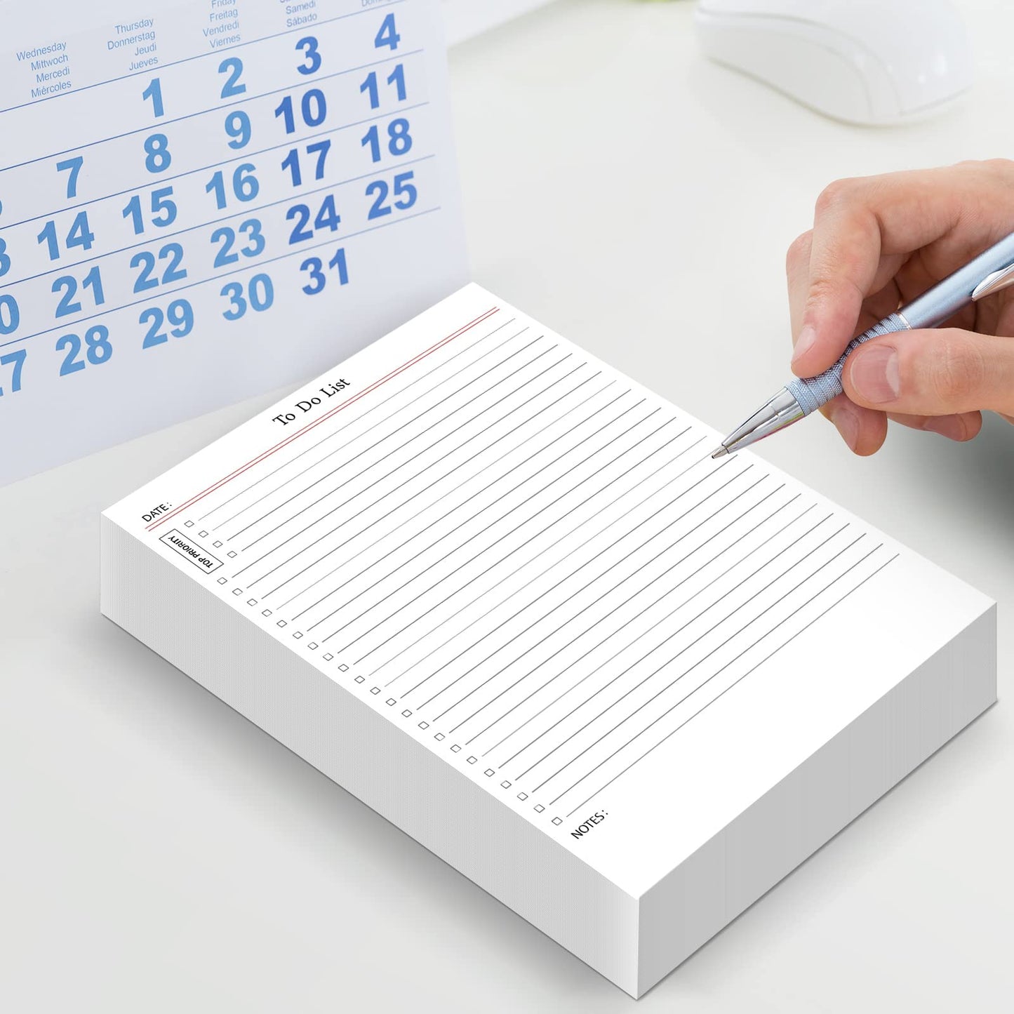 Spakon 300 Sheets Daily to Do List Notepad Notebook Library Card to Do Planner Checklist Memo Writing Pad Schedule Reminder Office Homework Planner for Task, 6" x 8(Classic,White)