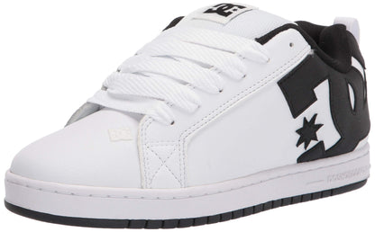DC mens Court Graffik Casual Skate Shoe, White/Black/Black, 6.5 US