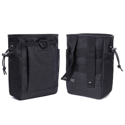 Haafoo Dump Pouch Molle - Tactical Drawstring Magazine Pouch, Molle Ammo Bag, Adjustable Military Utility Belt Holster Molle Dump Bag 2 Pack-Black