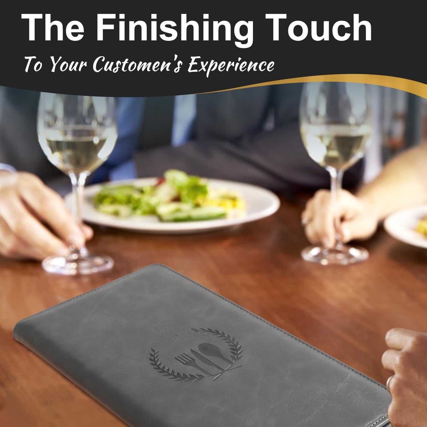 Cobak Restaurant Check Presenters - Customer Check Holder for Restaurants, Restaurant Bill Holder, Gray - 20 Pack