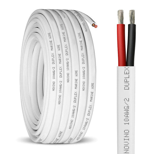 10 Gauge Marine Wire 10 AWG Duplex Marine Grade Wire,20ft Tinned Copper Electrical Cable for Boat/Automotive/RV/Camper/Trailer Outdoor Use