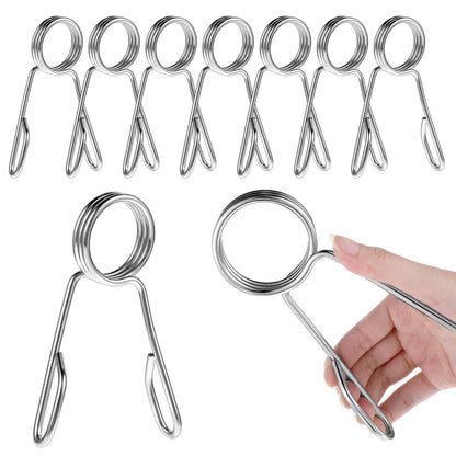 MAQUITA 8 Pack 2 Inch Dumbbell Spring Collars Barbell Clamps Locking Collars Clips for Weightlifting Exercise Fitness Training Supplies (Silver)