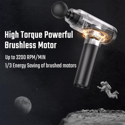 cotsoco Massage Gun with Heat Head, Muscle Massage Gun Deep Tissue Back Massager for Pain Relief, 20 Speeds Handheld Electric Massager Tool with Silent Brushless Motor, Gym Office Home Travel Use