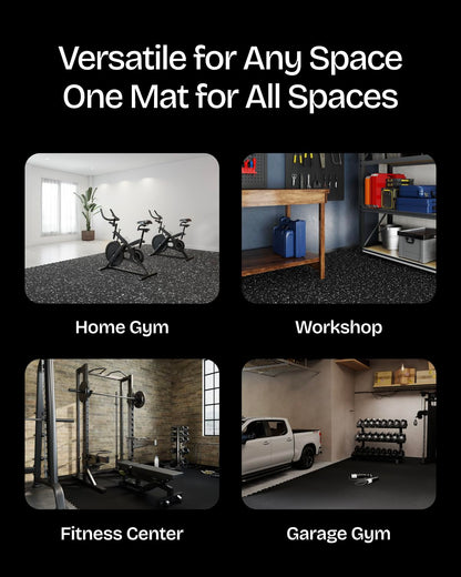 Vivaluz 0.56 Inch Thick 48 Sq Ft Gym Flooring for Home Gym, 12 Tiles Robust Rubber Top with Eva Foam Exercise Equipment Mats, Protective Flooring Puzzle Mat for Fitness Room