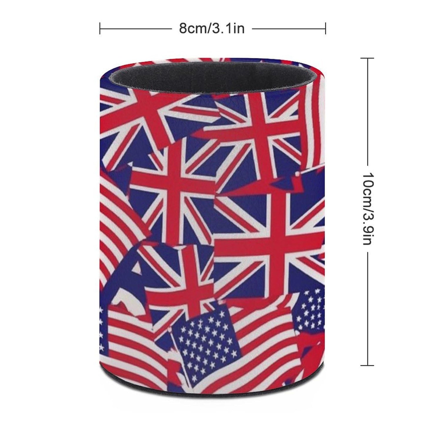 UTRSIFB Pen Holder Leather Pencil, Holder Cup Makeup Brush Storage Organizer, Waterproof Multifunctional Office Supplies British American Flag
