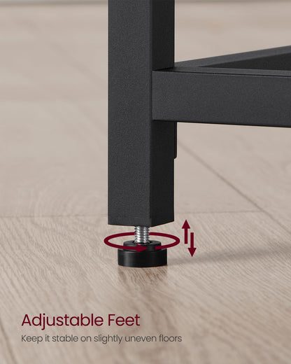VASAGLE Computer Desk, Gaming Desk, Home Office Desk, for Small Spaces, 19.7 x 39.4 x 29.9 Inches, Industrial Style, Metal Frame, Black with Wood Grain ULWD041B56
