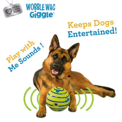 Wobble Wag Giggle Ball, Interactive Dog Toy, Fun Giggle Sounds When Rolled or Shaken, Pets Know Best, As Seen On TV