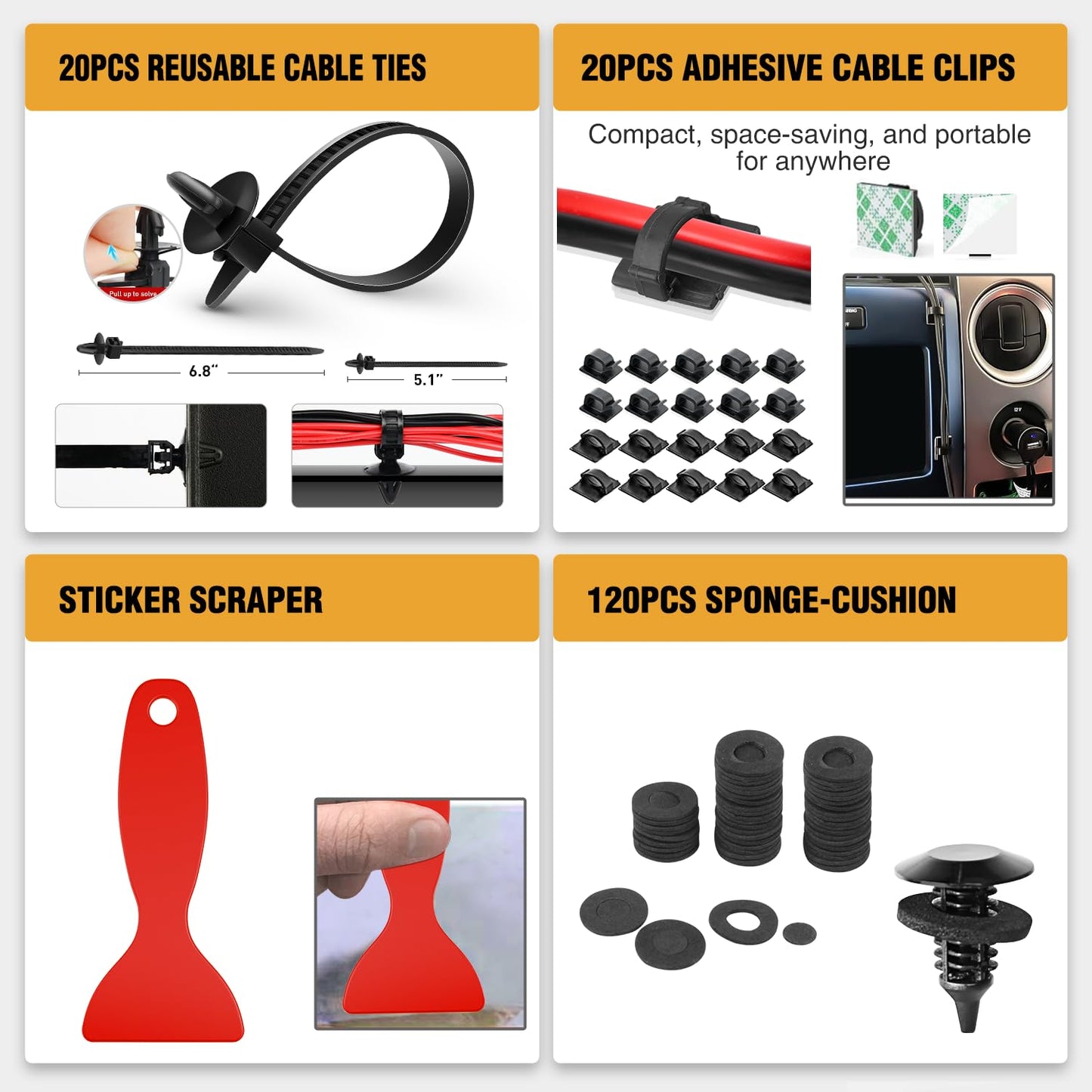 GOOACC 330Pcs Trim Removal Tool, Auto Push Pin Bumper Retainer Clip Set Fastener Terminal Remover Tool Adhesive Cable Clips Pry Kit Car Panel Radio Removal Auto Clip Pliers, Red