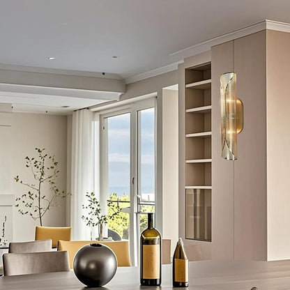 Modern Curved Sconce, Curved Metal Wall Light, Brushed Brass Vanity Light Beside/Over Mirror, Wall Sconce for Living Room, Bedroom