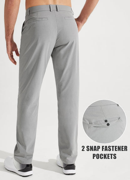 Libin Men's Work Pants Comfy Golf Pants 34" Quick Dry Lightweight Dress Slacks Business Casual Clothing for Men Travel HIiking Outdoor, Light Grey, 46W x 34L