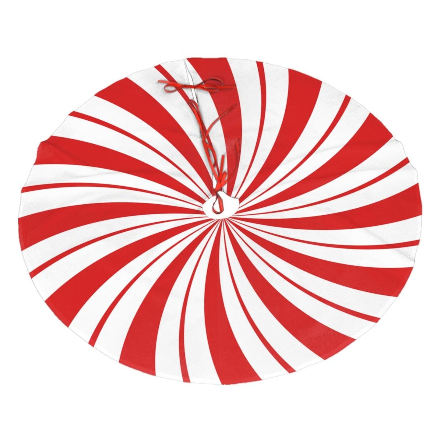 Swirl Candy Christmas Tree Skirt 48" Xmas Tree Mat for Christmas Decorations Holiday Ornaments
