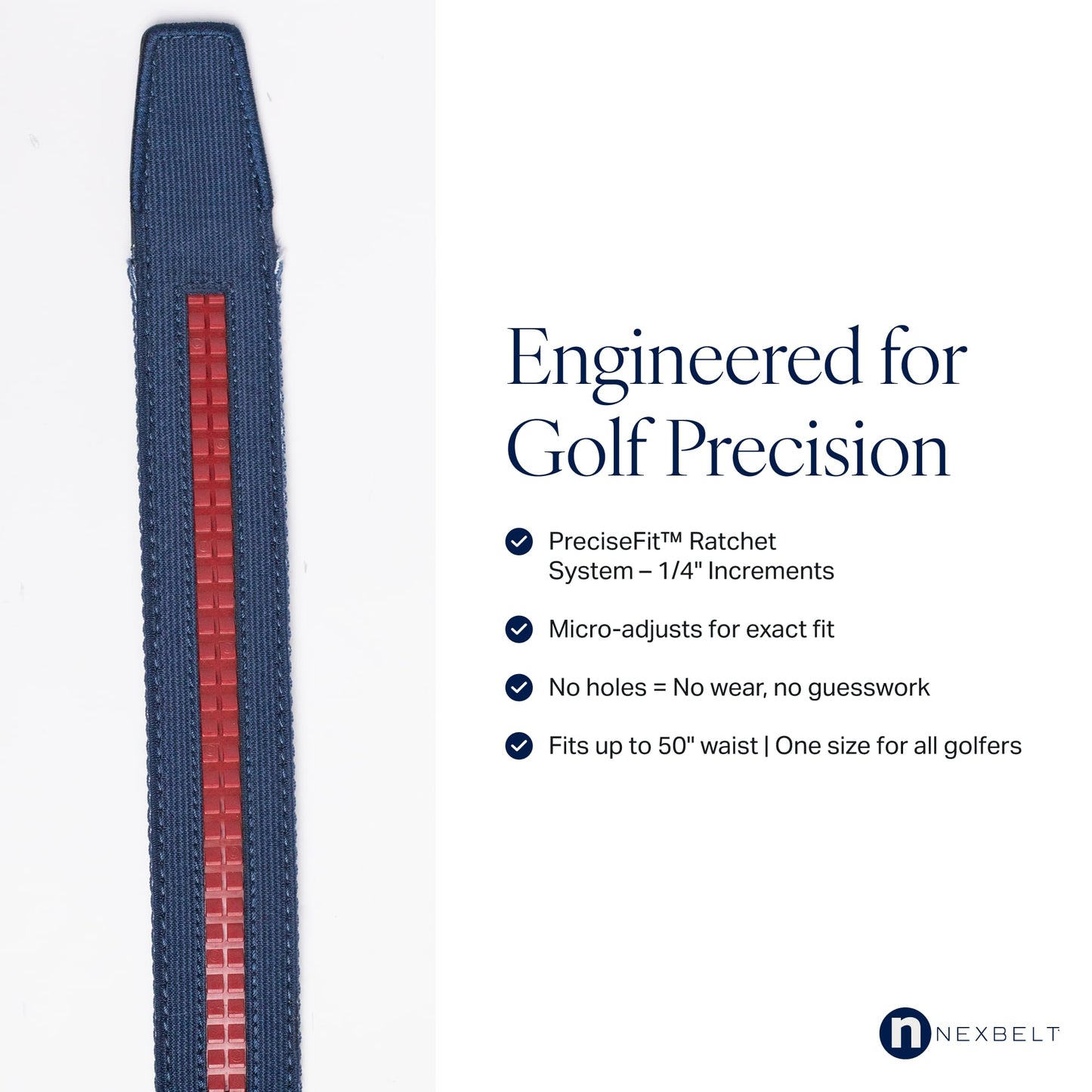 Nexbelt Men's Braided Ratchet Golf Belt – Adjustable, Stretch Fit – For Casual Wear & Golfing (Fits up to 50") - Liberty