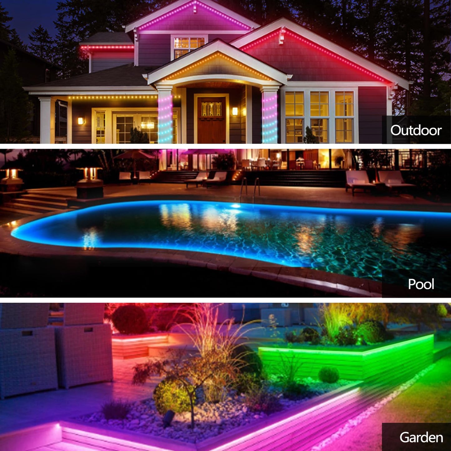 httpsmp 50FT LED Strip Lights IP68 Outdoor Waterproof, 5V USB Powered, Music Sync Bluetooth APP/RF Remote Control Lights for Balcony,Deck,Camping,Garden,Bedroom Decor