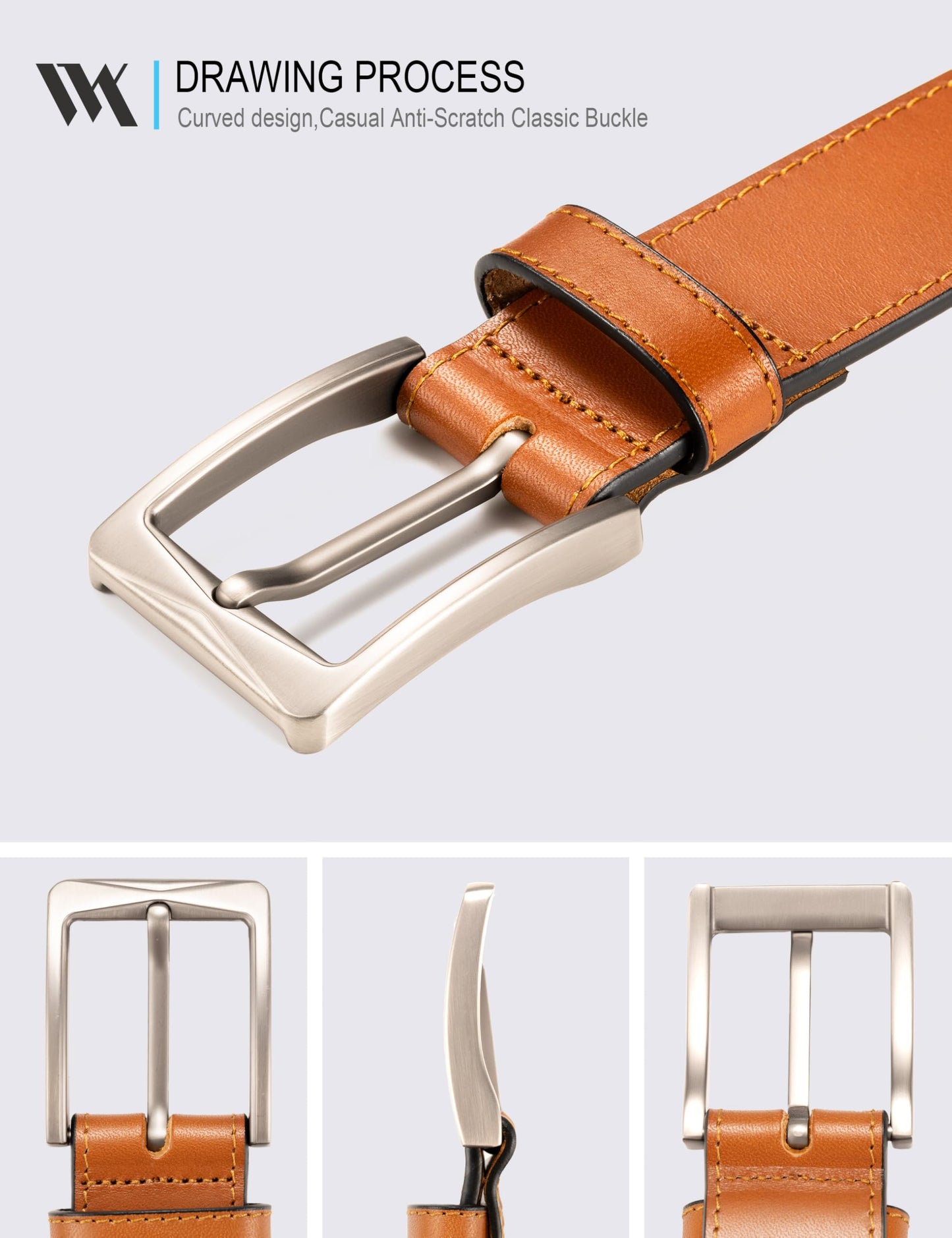 WOLFANT Men's 35mm Dress Casual Belt in Gift Box,100% Italian Full Grain Real Solid Leather