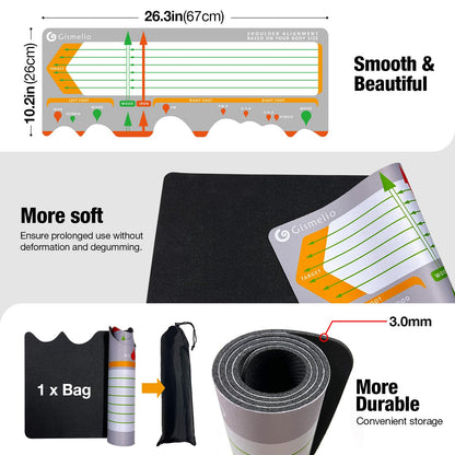 Golf Training Mat for Beginners | Posture Assistance and Entry-Level Stance Corrector | Golf Training Aids Pad for Men Women (Gray)