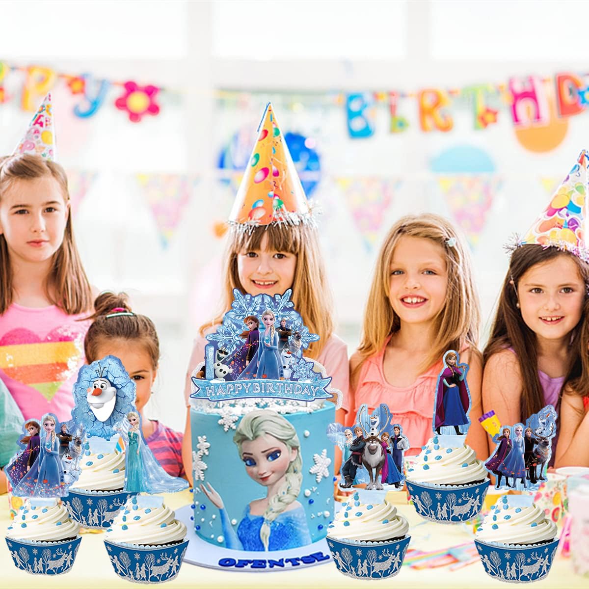 25pcs ice Cake Toppers Cupcake Toppers, Birthday Party Decoration Cake Decorations for ice party Supplies
